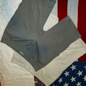 Ann Taylor Loft pair of Bermuda Shorts Olive and Tan Size 12